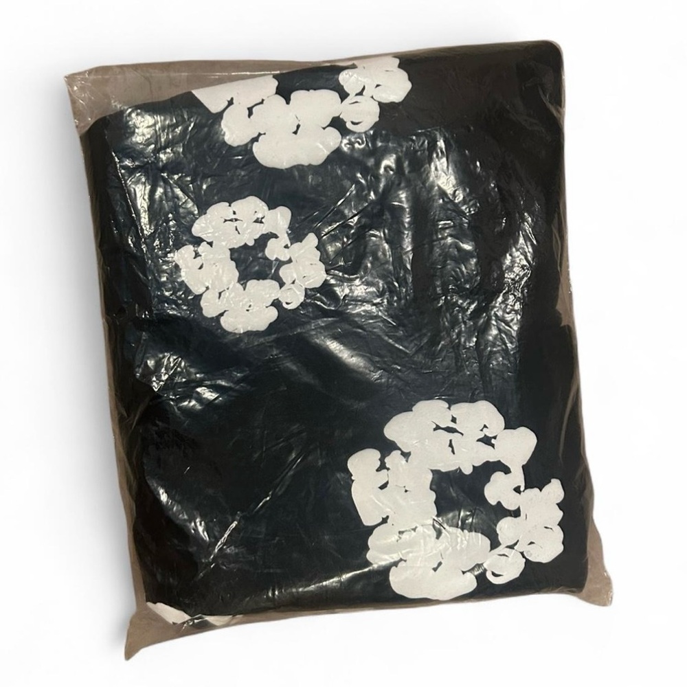 Black and White Tear Denim Hoodie